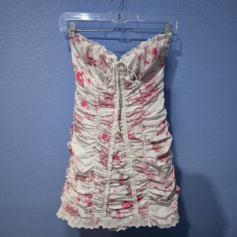 For Love And Lemons Mills Ruched Mini Dress